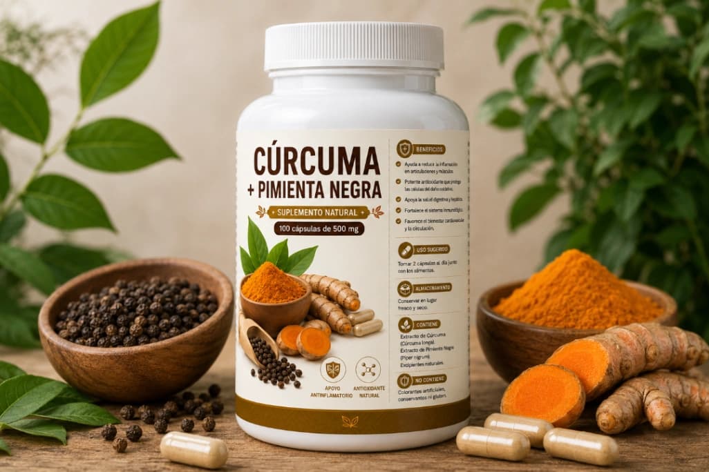 Cúrcuma+Pimienta negra 100 cápsulas - foto 1
