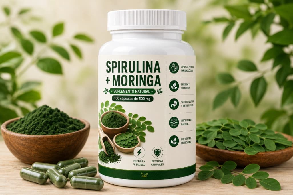 Spirulina+Moringa 100 cápsulas - foto 1