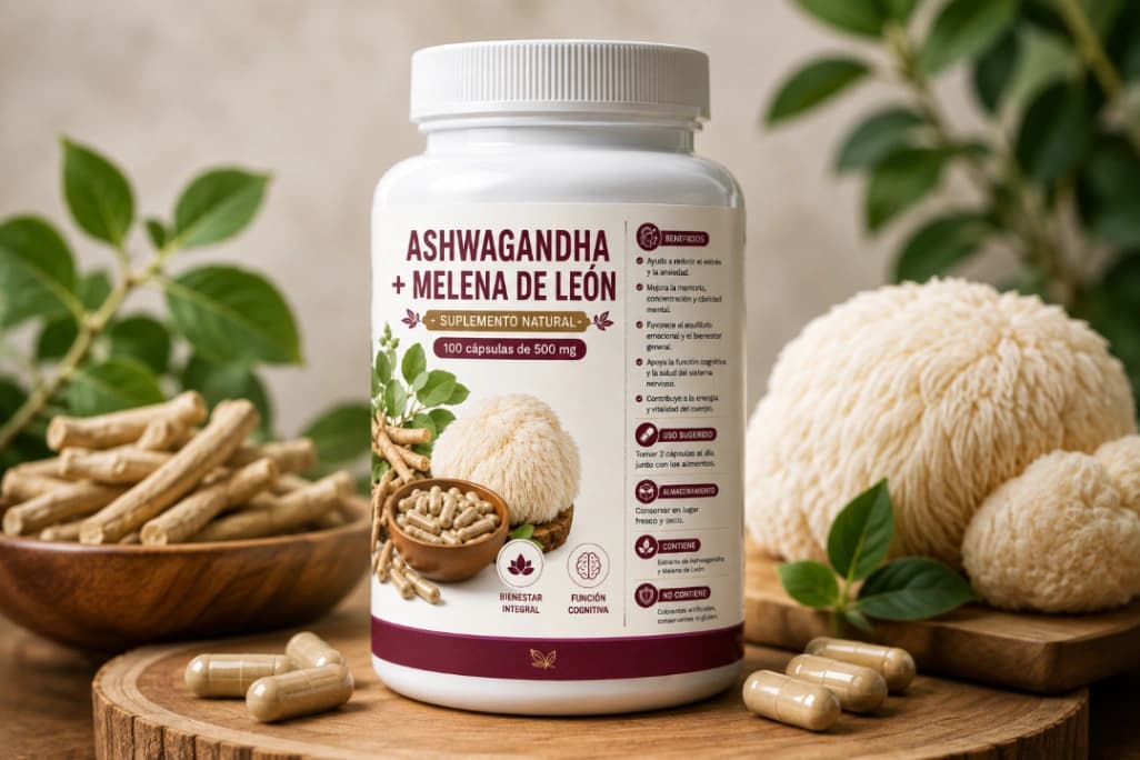 Ashwagandha+Melena de león 100 cápsulas - foto 1