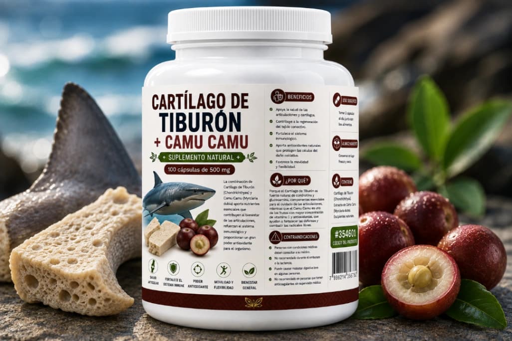 Cartilago de tubiron+camu camu 100 cápsulas